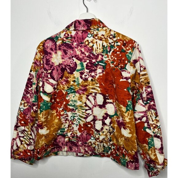 Coldwater Creek Women’s Large Floral Cotton Shirt Jacket Multicolor - Picture 2 of 14